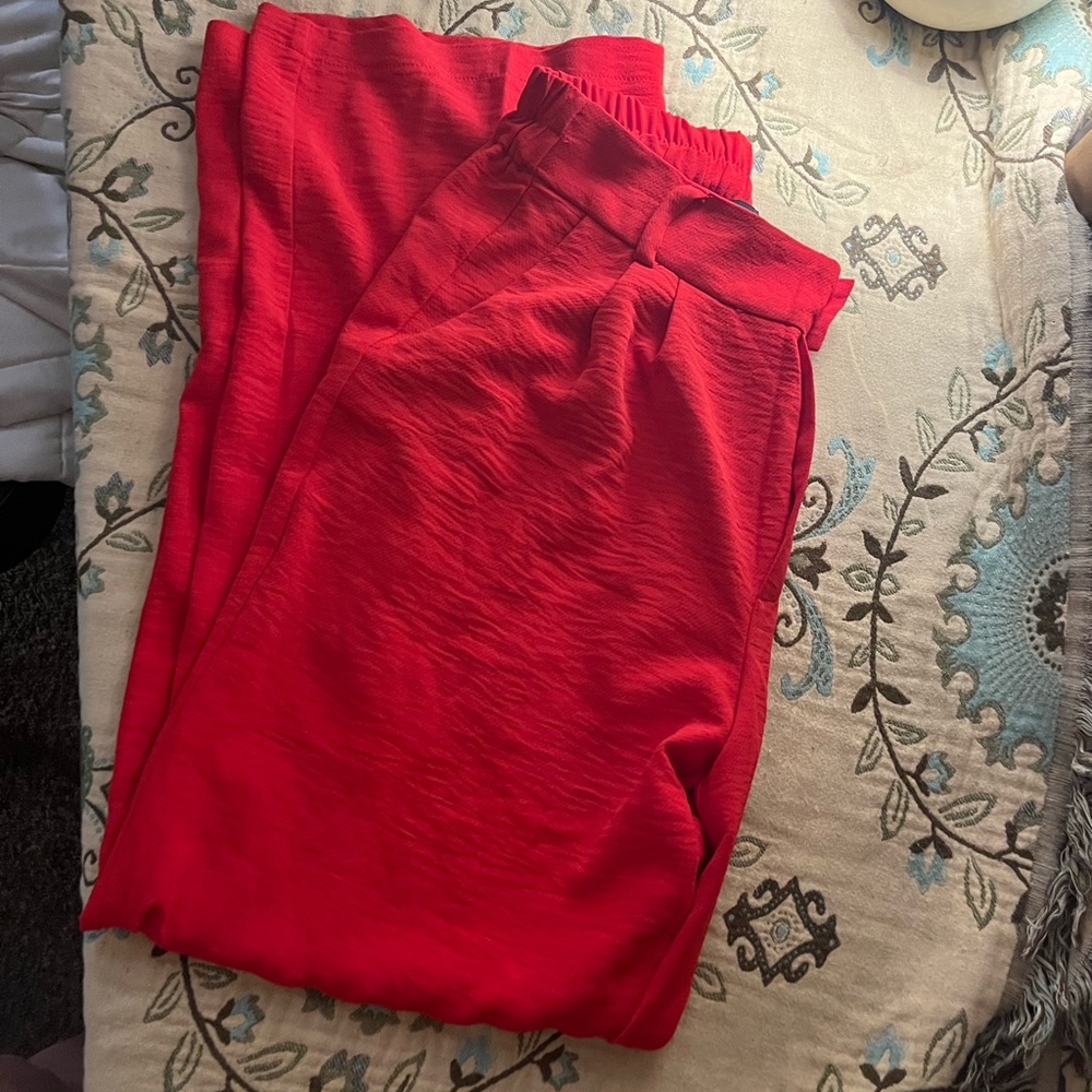Red Flowy Pants